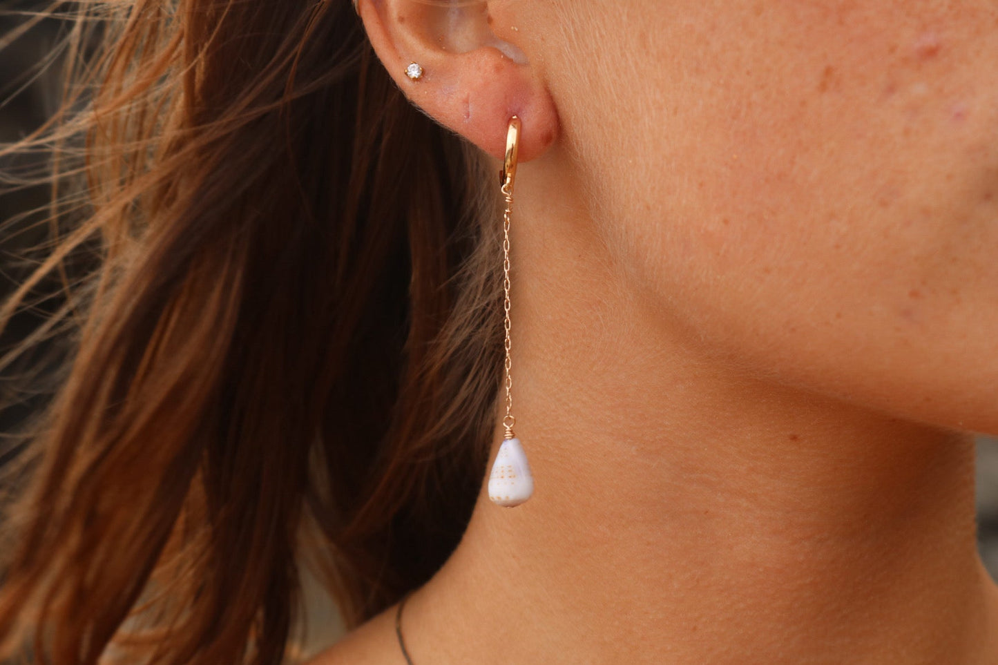 cone shell drop earrings