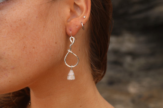 silver abbreviated cone earrings